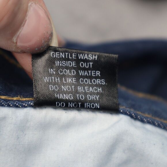 Code One Pants Mens 38 Blue Denim High Waist Flat Front Straight Leg Jeans - Picture 8 of 16